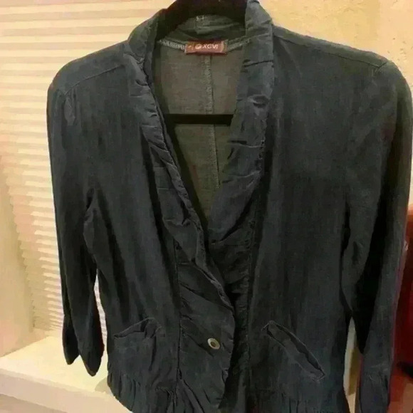 XCVI Jackets & Blazers - XCVI Jean Ruffled Jacket Size L